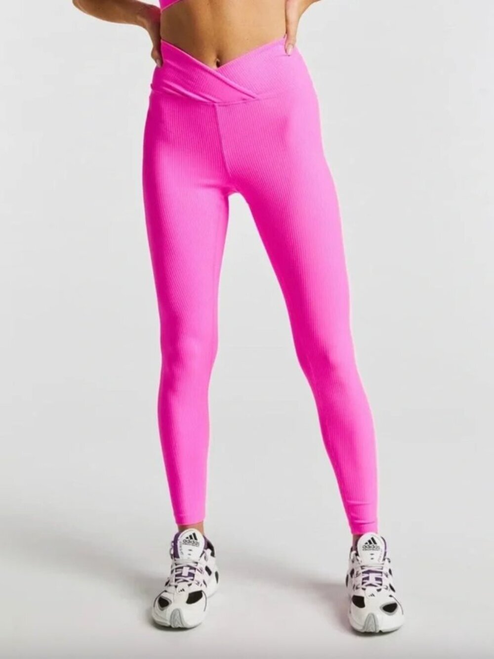 Year of Ours Veronica Waffle Knit Legging V Waist Hot Pink sz XL Active Pilates